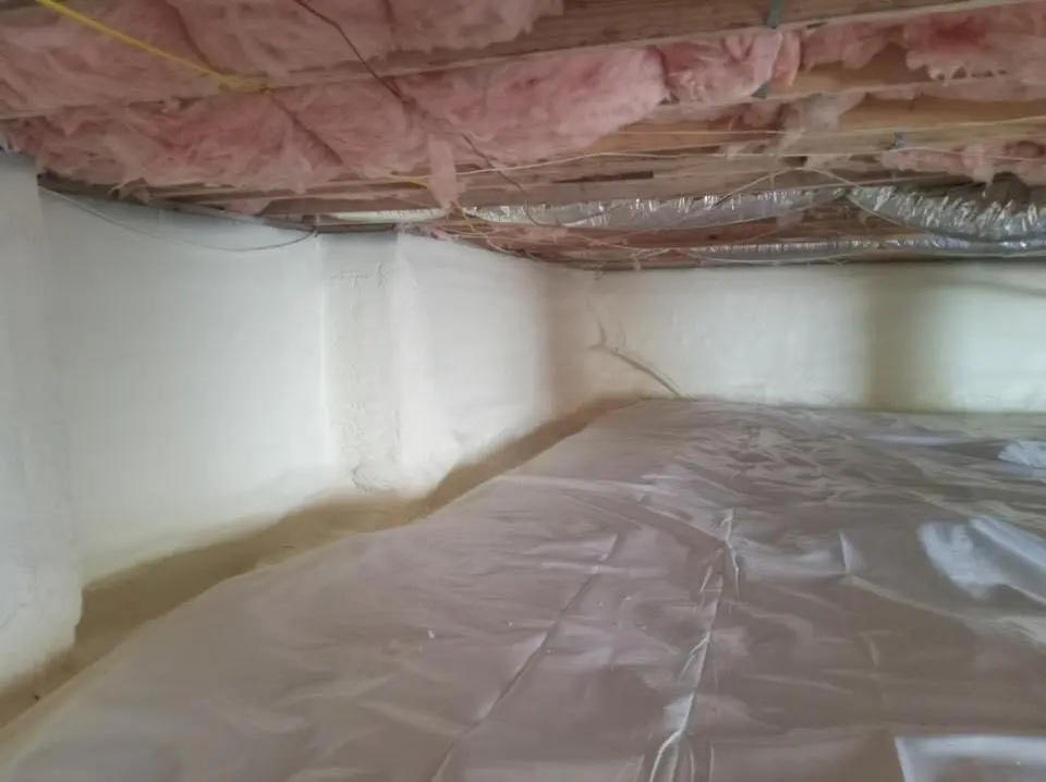 Crawl space encapsulation with closed-cell spray foam for Metal Roof Coating in Carlisle